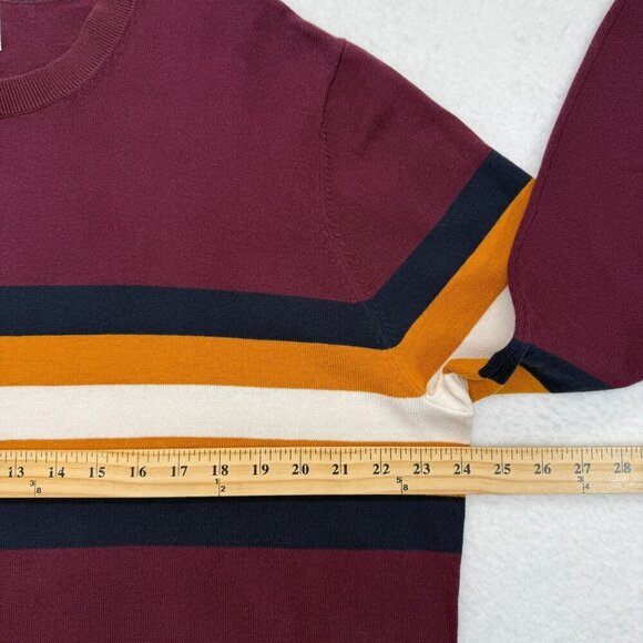 Gap Color Block Crewneck Sweater Cotton Plum Preppy Casual Academia Mens XXL NEW - Picture 10 of 11